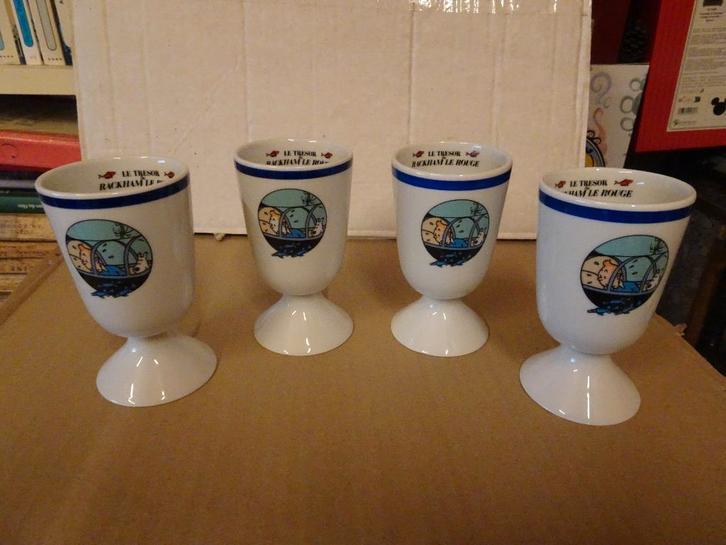 4 Mazagrans Kuifje - De schat van Red Rackham -, Verzamelen, Stripfiguren, Zo goed als nieuw, Gebruiksvoorwerp, Kuifje, Ophalen of Verzenden