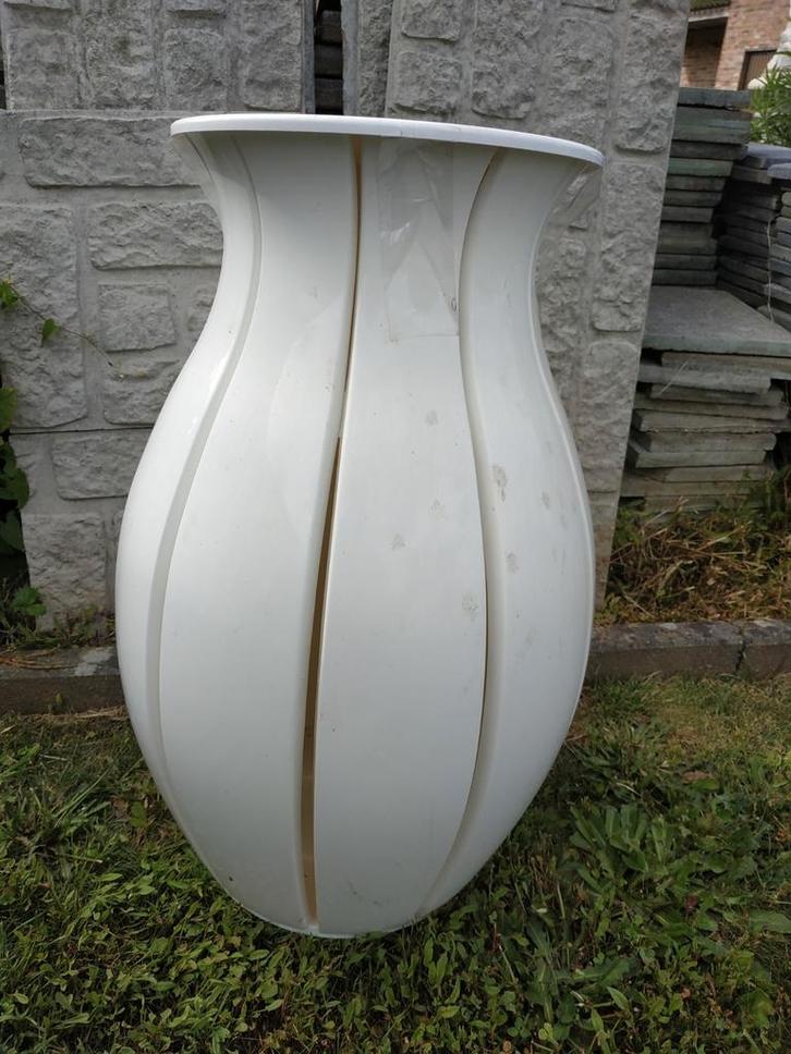 Parasolhouder blinkend wit PVC, Tuin en Terras, Parasols, Nieuw, Ophalen