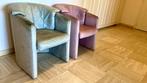2 leren fauteuils - Geef wat je wil geven!, Ophalen, Gebruikt, Minder dan 75 cm, Leer