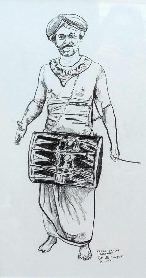 Tekening Etienne Le Compte, Antiek en Kunst, Kunst | Tekeningen en Fotografie, Ophalen