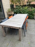 Buitentafel & stoelen, Tuin en Terras, Tuintafels, Ophalen, Gebruikt, Rechthoekig, Hout