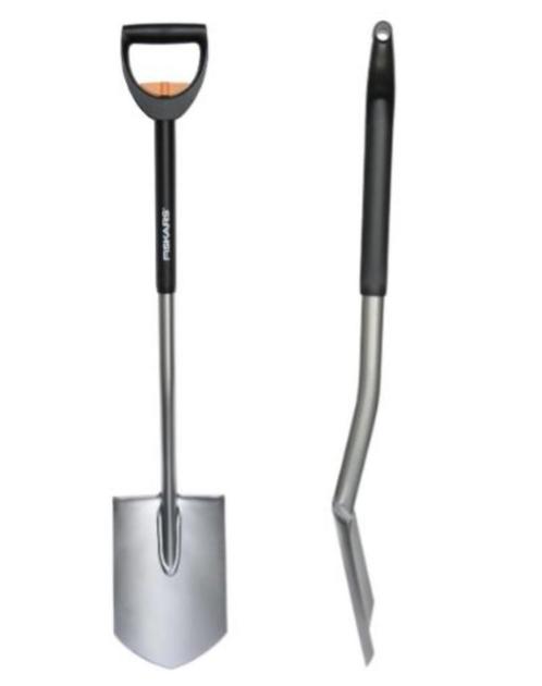 Fiskars Telescopische Tuinspade -Spits -125 cm. steekschop., Tuin en Terras, Hand-tuingereedschap, Nieuw, Spade, Ophalen of Verzenden