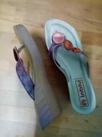 Inblu : comfortabel zilver beige bruin teenslippers mt 39, Enlèvement ou Envoi, Comme neuf, Brun, Inblu