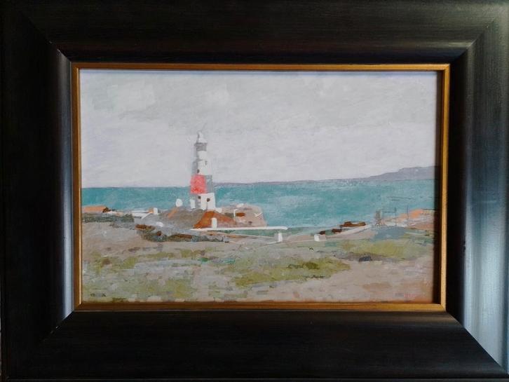 Hans Wijnstok  Vuurtoren aan de franse kust, Antiek en Kunst, Kunst | Schilderijen | Klassiek, Verzenden