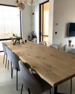 massief eiken eettafel op maat, houten tafel, boomstam tafel, Neuf, Modern, landelijk, industrieel, rustiek, 50 à 100 cm, 50 à 100 cm