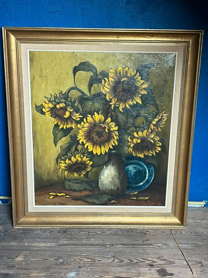 Kader kunst zonnebloemen Maurice Sterck, Antiek en Kunst, Kunst | Schilderijen | Klassiek, Ophalen