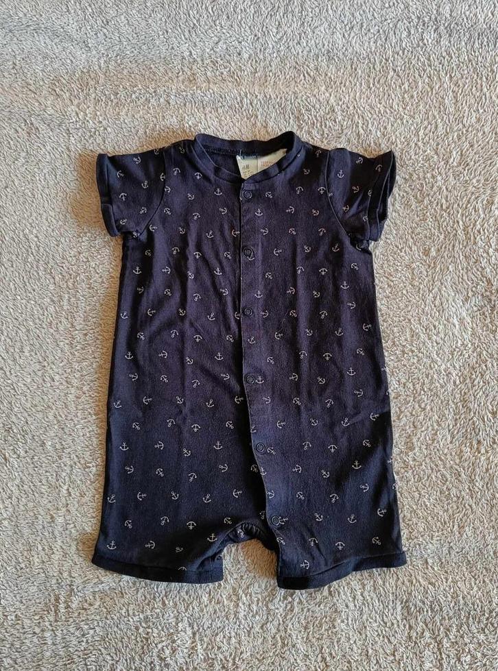 Kinderen - Romper - Donkerblauw - Ankers - H&M -  80 - €1, Kinderen en Baby's, Babykleding | Maat 80, Gebruikt, Jongetje of Meisje
