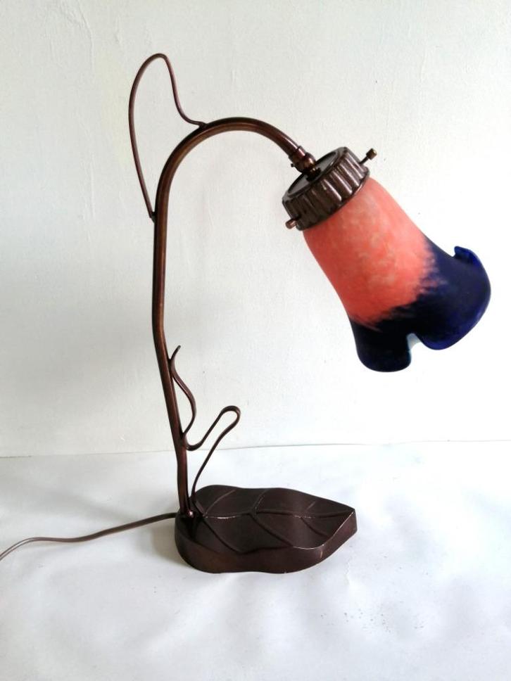 Bureaulamp tafellamp 49 €, Huis en Inrichting, Lampen | Tafellampen, Gebruikt, Minder dan 50 cm, Glas, Metaal, Ophalen of Verzenden