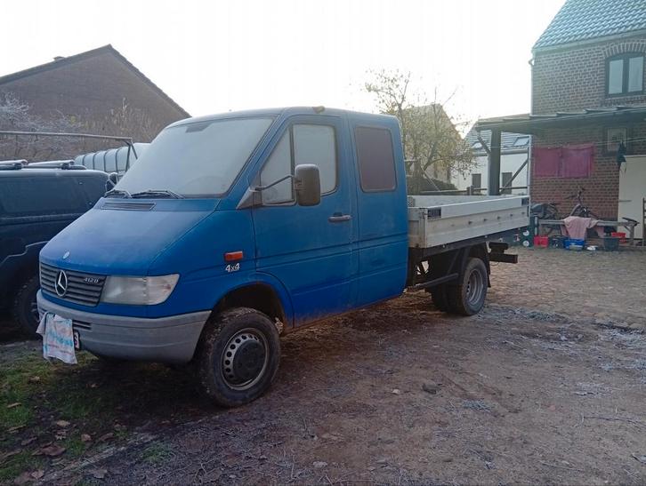 Mercedes sprinter 412D, 4x4, open laadbak, pickup, Auto's, Bestelwagens en Lichte vracht, 4x4, Ophalen