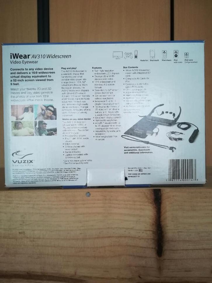 Vuzix iWear AV310 -2009, Computers en Software, Headsets, Gebruikt, Ophalen