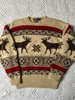 Ralph Lauren handknit vintage Nordic Fair rendieren - L, Enlèvement ou Envoi, Beige, Ralph Lauren, Taille 52/54 (L)
