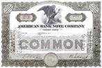 American Bank Note Company 1938, Timbres & Monnaies, Actions & Titres, 1920 à 1950, Certificat d'action, Enlèvement ou Envoi