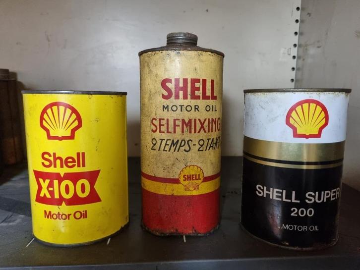 Bidons d'huile métalliques SHELL, Collections, Marques & Objets publicitaires, Utilisé, Enlèvement ou Envoi