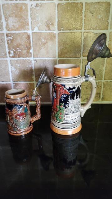 Mancave: set van 2 Barbotine bierpullen beschikbaar voor biedingen