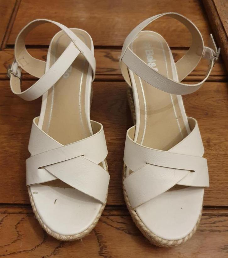 Sandales BEL ET BO comme neuves 39 SEM COMPENSÉES, Kleding | Dames, Schoenen, Zo goed als nieuw, Overige typen, Wit, Ophalen of Verzenden