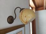 wandlicht glas en koper ( set van 2 ), Huis en Inrichting, Ophalen, Gebruikt, Glas