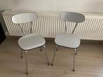 2 Formica stoelen - Lichtgrijs, Grijs, Twee, Gebruikt, Ophalen