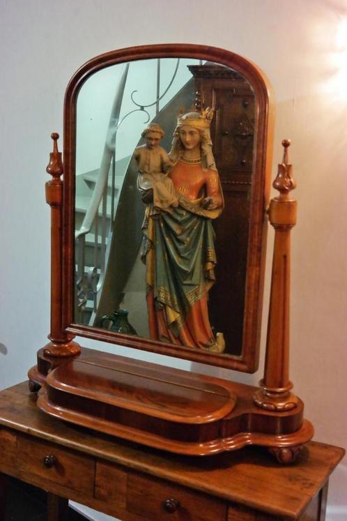 Antieke kapspiegel, Antiek en Kunst, Antiek | Spiegels, Minder dan 50 cm, 100 tot 150 cm, Rechthoekig, Ophalen