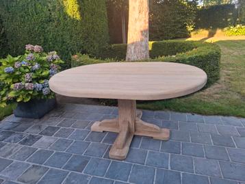 Table de salle à manger ovale entièrement en chêne massif. G, Enlèvement ou Envoi, Comme neuf