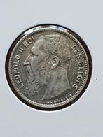 Zilverstuk leopold 2 brede baard  1904 frans, Zilver, Zilver, Losse munt, Verzenden