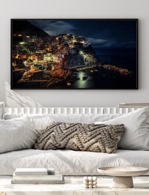 Uniek XXL Glasschilderij | Manarola Nights Italy  - 5 sizes, Huis en Inrichting, Woonaccessoires | Schilderijen, Tekeningen en Foto's