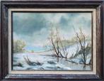 Paysage d'hiver , huile sur toile originale, Ophalen