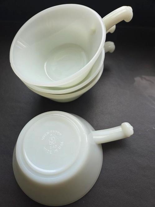 4 Anchor Hocking kommen met handvat, Antiek en Kunst, Antiek | Servies los, Ophalen of Verzenden