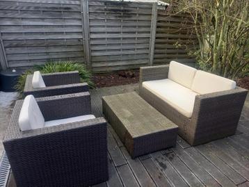 bruine lounge tuinset tuinmeubelen loungeset, Synthétique, Utilisé, Sets de jardin, Enlèvement