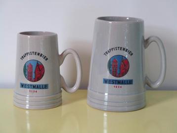 Set van 2 bierpullen Westmalle Trappistenbier beschikbaar voor biedingen