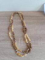 Collier en pierre minérale, Handtassen en Accessoires, Kettingen, Ophalen, Zo goed als nieuw, Beige, Steen of Mineraal