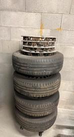 4 Pneus (usés) et jantes en tôle d’origine Vw Golf 6, 15 pouces, Pneus et Jantes, Enlèvement ou Envoi, Véhicule de tourisme