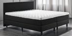 OP MAAT! Tweepersoonsbed Boxspring NICO 140 x 200 met TOPPER, Zwart, Nieuw, 200 cm, Hout