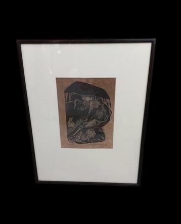 Spitten houtsnede George Noteboom 1906-1987, Enlèvement ou Envoi