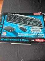 Wireless clavier et souris ednet sans fil, complet boîte cd, Informatique & Logiciels, Neuf, Enlèvement ou Envoi, Azerty, Touches multimédia