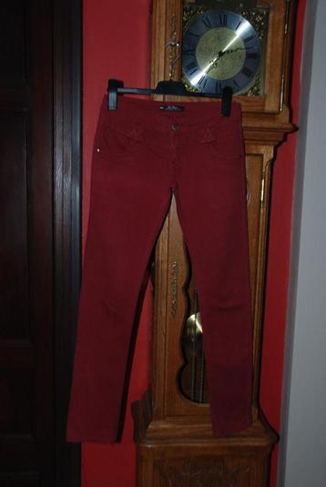 Bordeauxrode katoenen jeans T42 strakke skinny fit!  beschikbaar voor biedingen