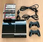 PlayStation 3 + 2 controllers + 16 games, Gebruikt, Ophalen