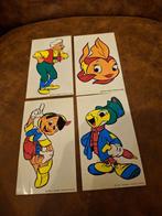 4 stickers Walt Disney Pinokkio Pinocchio Gepetto Japie Cleo, Verzamelen, Ophalen of Verzenden, Zo goed als nieuw, Film, Tv of Omroep