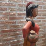 Grande sculpture Indonésienne en bois polychrome, Antiquités & Art, Enlèvement ou Envoi