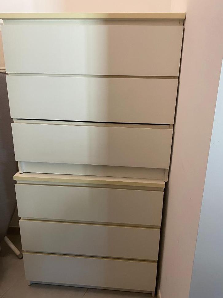 Commodes 3 tiroirs IKEA MALM, blanc, Huis en Inrichting, Kasten | Ladekasten, Gebruikt, 3 of 4 laden, Ophalen