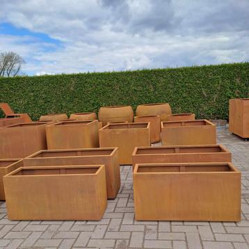 Rechthoekige plantenbak cortenstaal