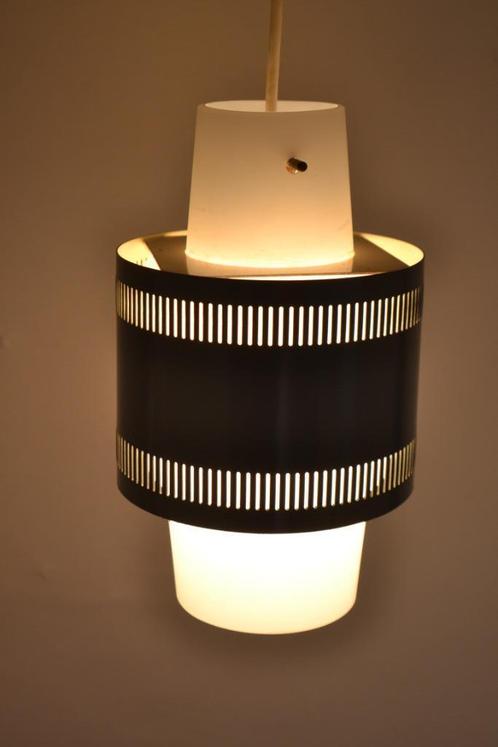 vintage hanglamp, Maison & Meubles, Lampes | Suspensions, Utilisé, Moins de 50 cm, Verre, Métal, Enlèvement ou Envoi