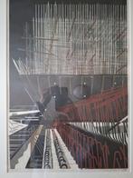 Grote houtsnede in kleur van Toon Wegner 1960, Antiek en Kunst, Kunst | Etsen en Gravures, Ophalen