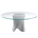 Table, Rond, 150 à 200 cm, Comme neuf, Verre