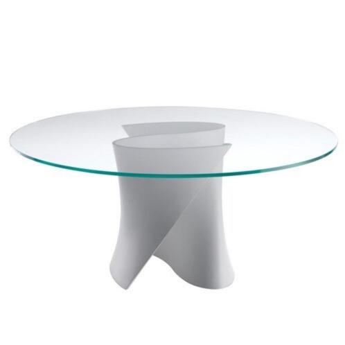 Tafel, Huis en Inrichting, Tafels | Eettafels, Zo goed als nieuw, 150 tot 200 cm, Rond, Glas, Ophalen