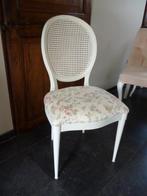 Magnifique chaise rurale blanche avec dossier cannage tissus, Maison & Meubles, Chaises, Enlèvement, Tissus