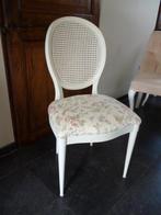 Magnifique chaise rurale blanche avec dossier cannage tissus, Maison & Meubles, Enlèvement, Tissus