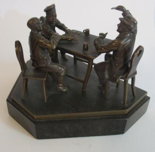 Joueurs de cartes en bronze antiques de Vienne Autriche dans, Antiquités & Art, Antiquités | Bronze & Cuivre, Bronze, Envoi