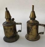 Paar antieke pigeon lampjes, Antiquités & Art, Enlèvement