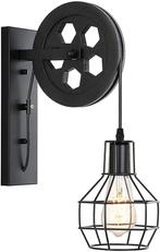 Wandlamp Zwart - Katrol Lamp - Industriële Wandlampen, Huis en Inrichting, Lampen | Wandlampen, Ophalen of Verzenden, Nieuw