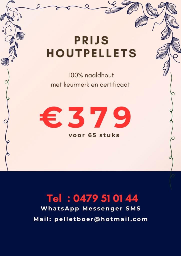 Pellets houtpellets witte 100 prct naaldhout met krmerk cert, Tuin en Terras, Brandhout, Ophalen of Verzenden